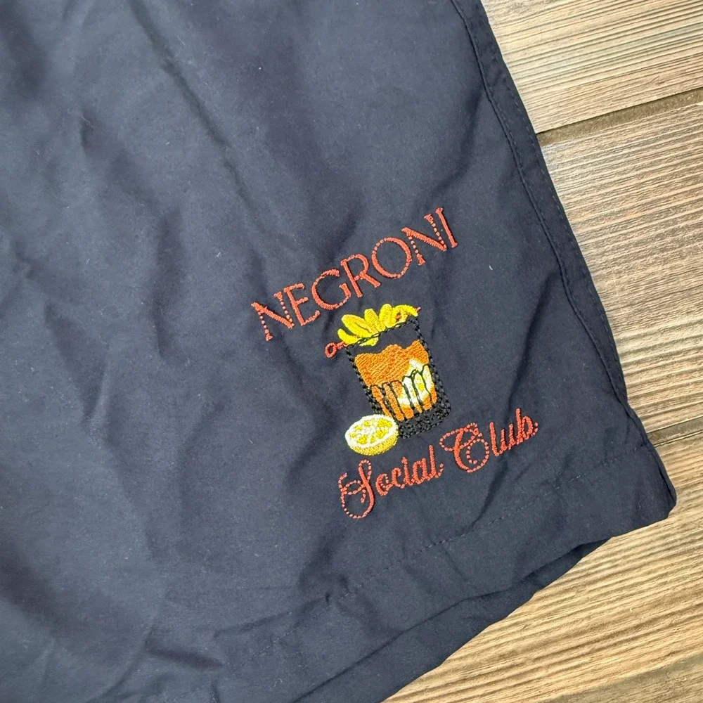 Collars & Co Mens Size XL Swim Trunks Navy‎ Negroni Social Club Cocktail NEW